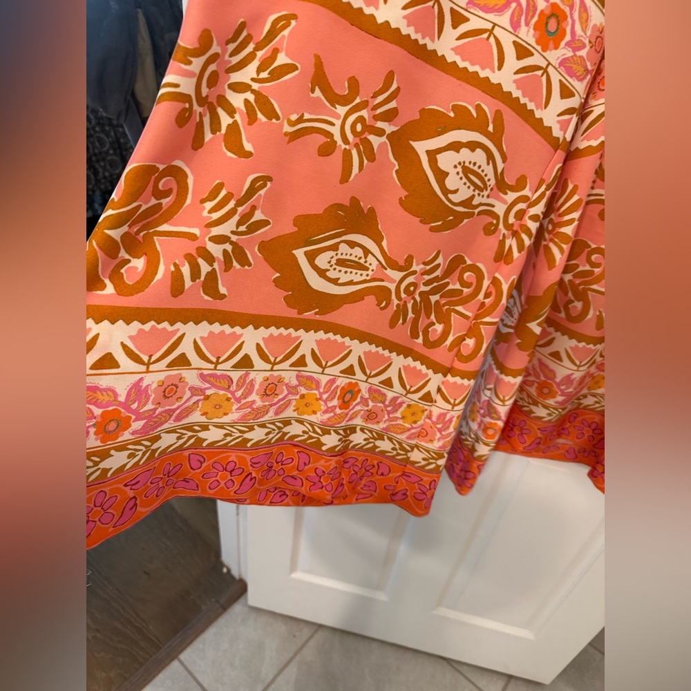 Alex Marie Floral Wide Leg Pants in Pink and Brown - Picture 10 of 12